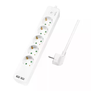 Extensão elétrica LogiLink LPS249U 1,5 m 5 tomadas AC interior branco