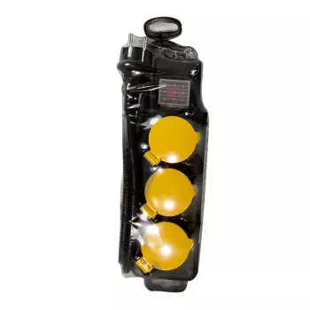 Extensão elétrica LogiLink LPS253 1,5 m 3 tomadas AC exterior preto amarelo