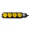 Cabo de extensão elétrica LogiLink LPS254 1,5 m 4 tomadas AC exterior preto amarelo