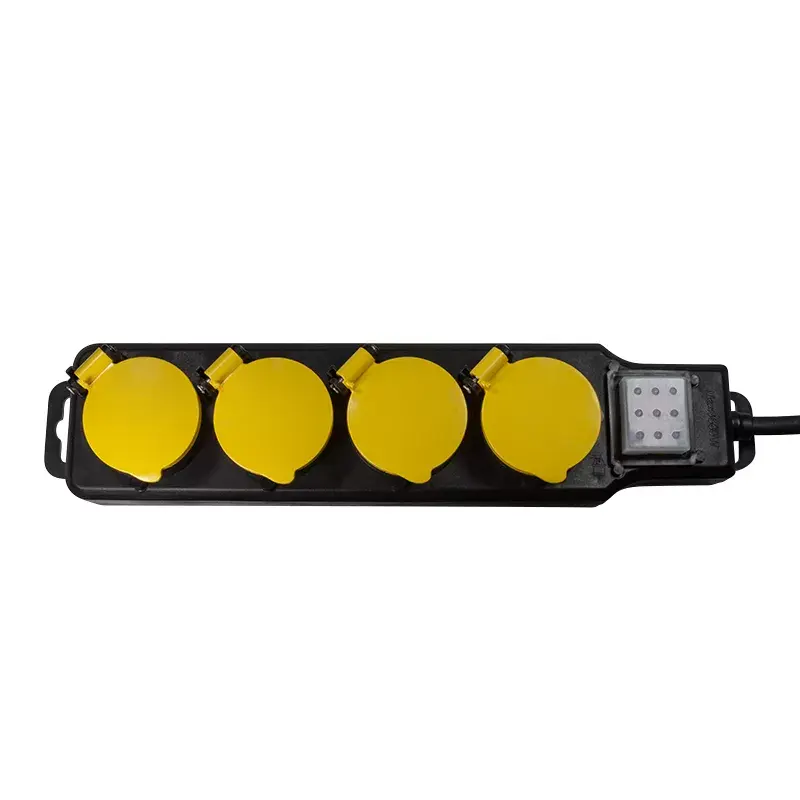Cabo de extensão elétrica LogiLink LPS254 1,5 m 4 tomadas AC exterior preto amarelo