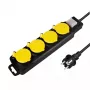 Cabo de extensão elétrica LogiLink LPS254 1,5 m 4 tomadas AC exterior preto amarelo