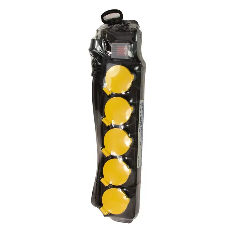 Extensão elétrica LogiLink LPS255 1,5 m 5 tomadas AC exterior preto amarelo