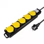 Extensão elétrica LogiLink LPS255 1,5 m 5 tomadas AC exterior preto amarelo