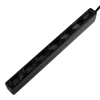 Extensão elétrica LogiLink LPS231B 1,5m 6 tomadas AC interior preto