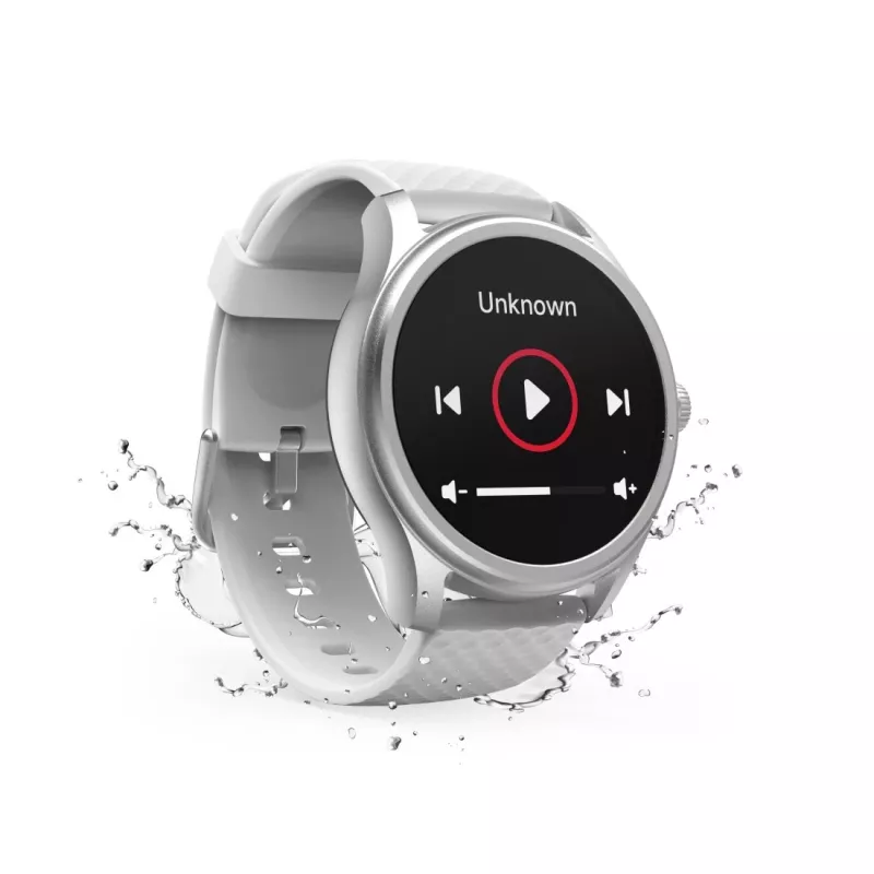 Smartwatch Hama Fit Watch 5010, LCD de 1,38 polegadas (3,51 cm), 46 mm, frequência cardíaca, SpO2, IP68, Bluetooth, prateado