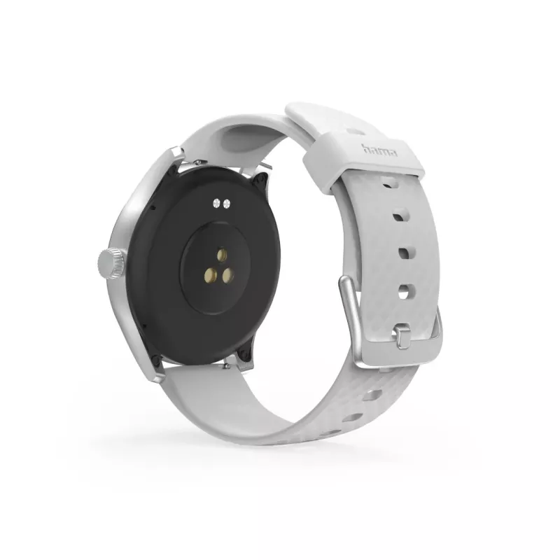 Smartwatch Hama Fit Watch 5010, LCD de 1,38 polegadas (3,51 cm), 46 mm, frequência cardíaca, SpO2, IP68, Bluetooth, prateado