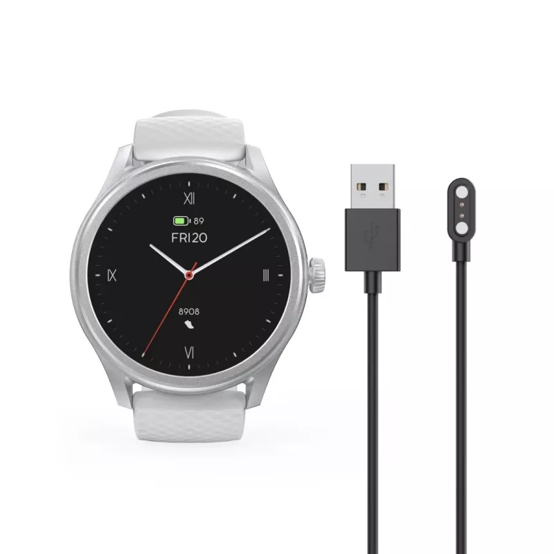 Smartwatch Hama Fit Watch 5010, LCD de 1,38 polegadas (3,51 cm), 46 mm, frequência cardíaca, SpO2, IP68, Bluetooth, prateado