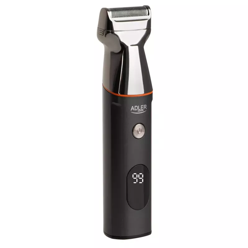 Conjunto de cuidados elétrico Adler AD 2946 – aparador de barba 5-em-1 sem fios para homem, 4 níveis de comprimento, 60 min. de autonomia, preto/aço inoxidável