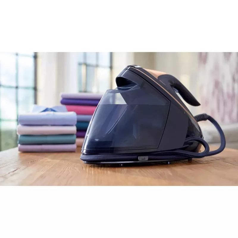 Central de engomar a vapor Philips PSG9050/20 — 3100 W, depósito removível de 1,8 l, 9 bar, base SteamGlide Elite