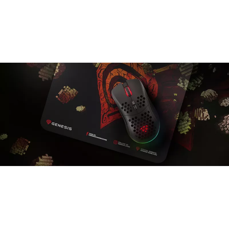 Tapete de rato gaming GENESIS Ancient Stone, multicolor, imagem, tecido, borracha