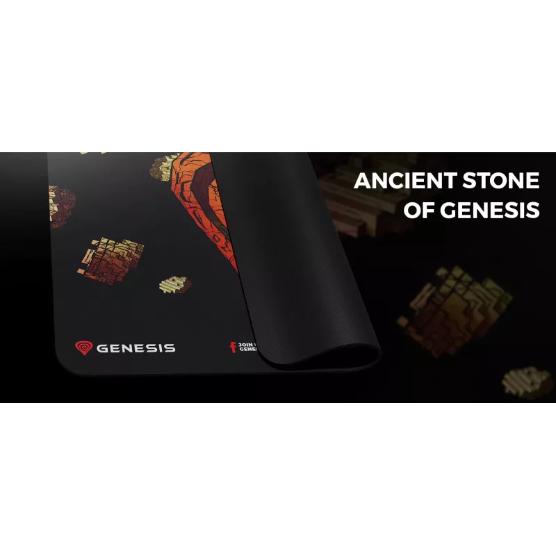Tapete de rato gaming GENESIS Ancient Stone, multicolor, imagem, tecido, borracha