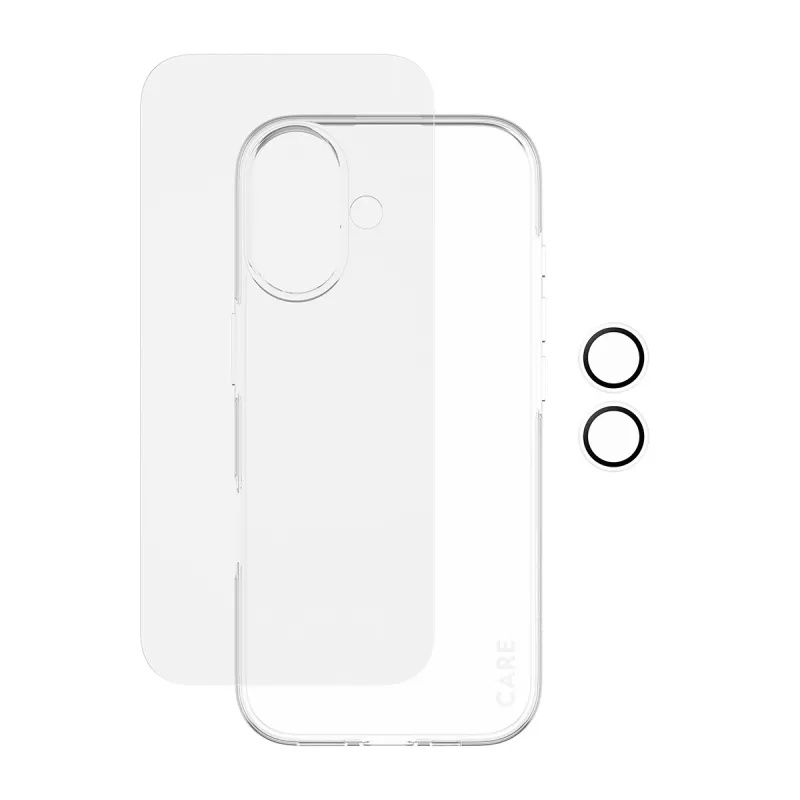 PanzerGlass combo 3-em-1 para iPhone 17 – proteção de ecrã, proteção de lentes da câmara e capa