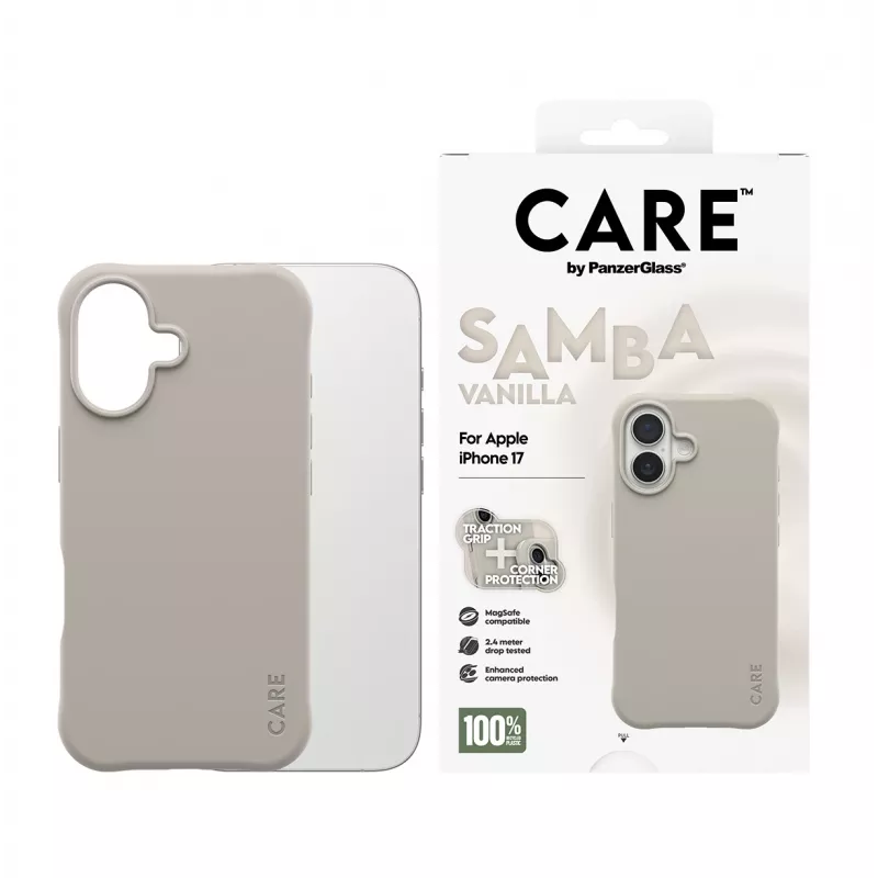 Capa PanzerGlass CARE by capa Fashionable Samba Vanilla com MagSafe iPhone 17