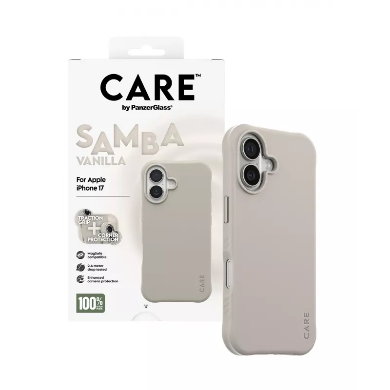 Capa PanzerGlass CARE by capa Fashionable Samba Vanilla com MagSafe iPhone 17