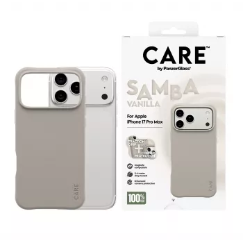 Capa PanzerGlass CARE by Fashionable Case Samba Vanilla com MagSafe para iPhone 17 Pro Max