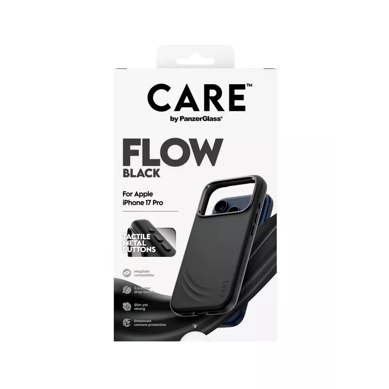Capa de proteção PanzerGlass CARE by Feature FLOW Case preta com MagSafe para iPhone 17 Pro