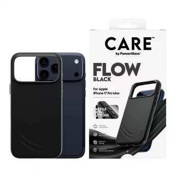 Capa de proteção PanzerGlass CARE by Feature FLOW para iPhone 17 Pro Max, capa, preta, compatível com MagSafe