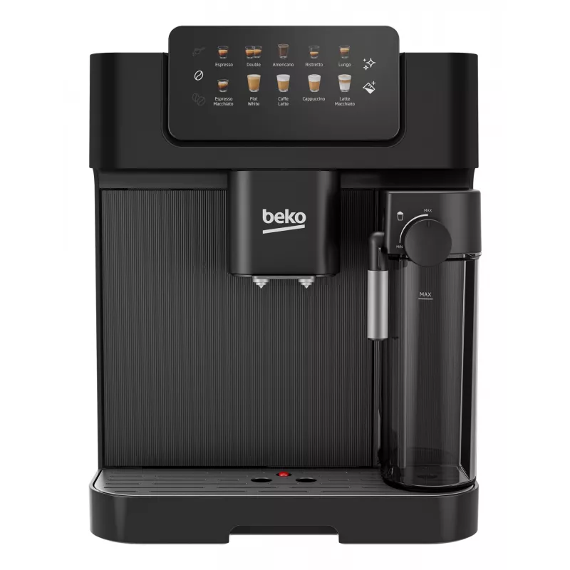 Máquina de café automática Beko CEG7304B CaffeExperto com lança de vapor, máquina de café expresso, 2 l, grãos de café, moinho integrado, 1350 W, preto, prateado