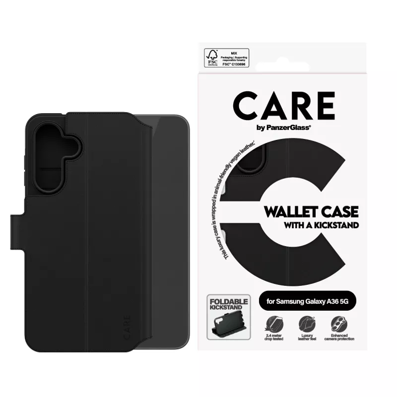 Capa carteira PanzerGlass CARE™ by ® com suporte Samsung Galaxy A36 5G