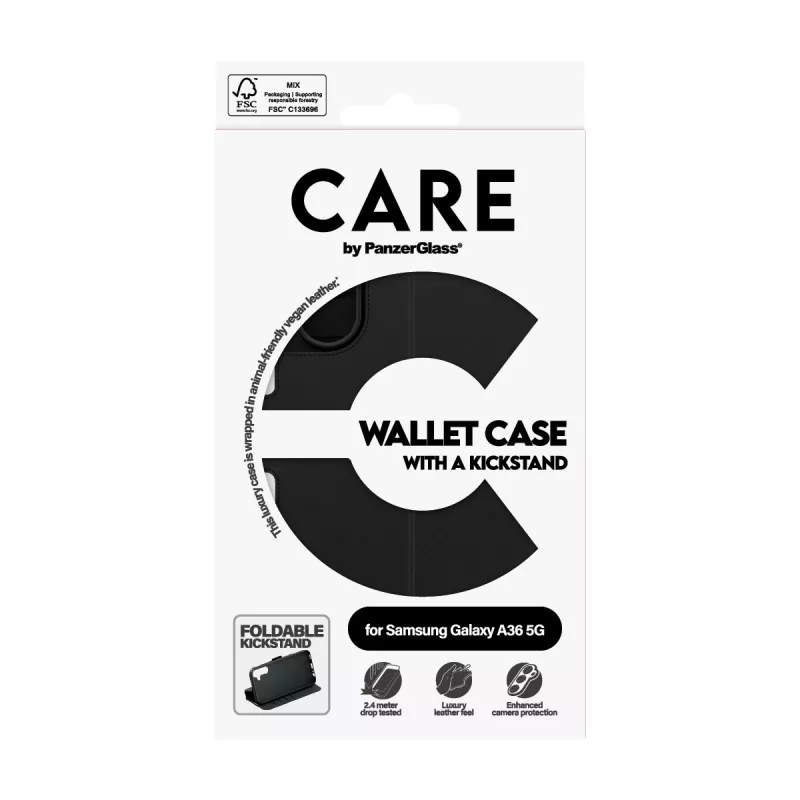Capa carteira PanzerGlass CARE™ by ® com suporte Samsung Galaxy A36 5G