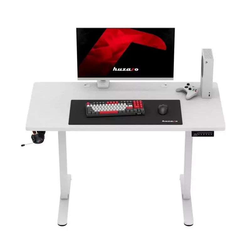 Huzaro Hero 8.1 secretária gaming, regulável em altura, 120x60 cm, branca