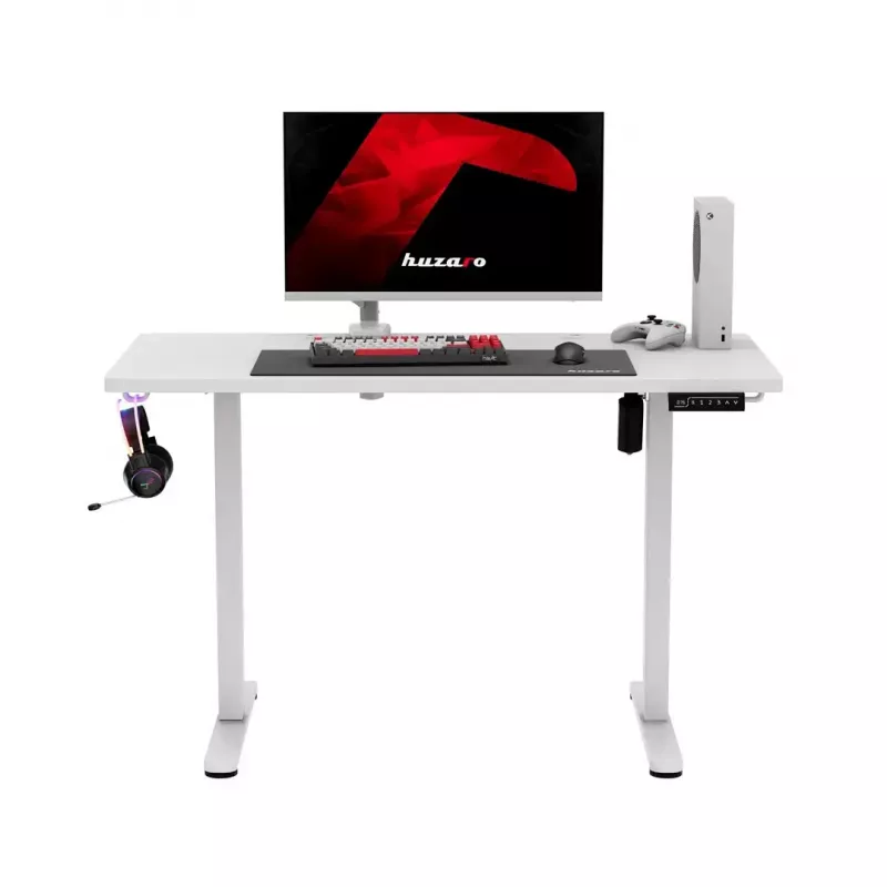Huzaro Hero 8.1 secretária gaming, regulável em altura, 120x60 cm, branca