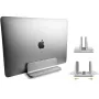 Suporte para portátil TECHLY suporte vertical de alumínio para notebook prateado até 17 polegadas (96×150×48 mm, 580 g)