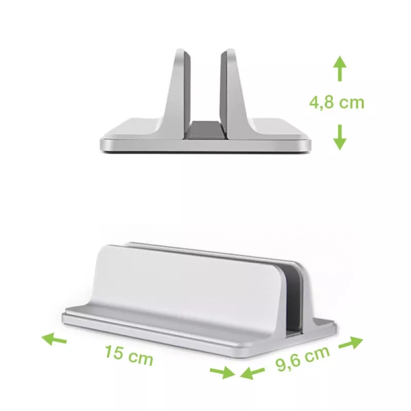 Techly ICA-TBL 010 suporte vertical de alumínio para portátil até 17 polegadas, largura ajustável