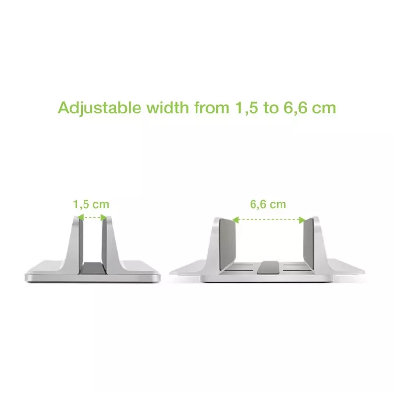 Techly ICA-TBL 010 suporte vertical de alumínio para portátil até 17 polegadas, largura ajustável