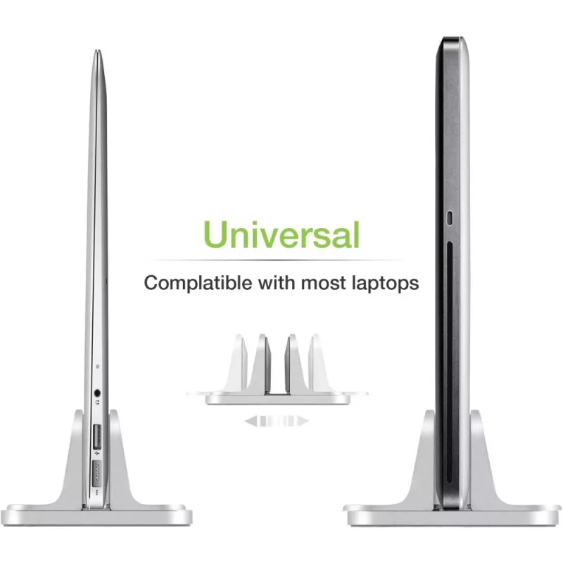 Techly ICA-TBL 010 suporte vertical de alumínio para portátil até 17 polegadas, largura ajustável