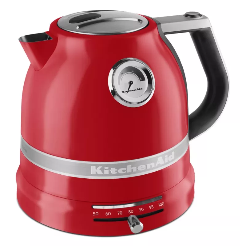 Chaleira elétrica KITCHENAID 1,5 L 2400 W, aço inoxidável/alumínio, 7 definições de temperatura, Imperial Red