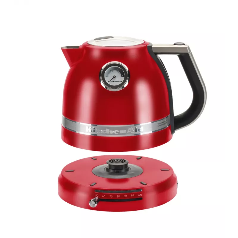 Chaleira elétrica KITCHENAID 1,5 L 2400 W, aço inoxidável/alumínio, 7 definições de temperatura, Imperial Red