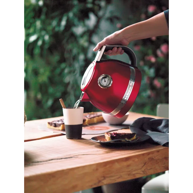 Chaleira elétrica KITCHENAID 1,5 L 2400 W, aço inoxidável/alumínio, 7 definições de temperatura, Imperial Red