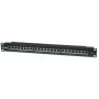 Patch panel Intellinet, Cat6, FTP, 24 portas, 1U, blindado, barras LSA 90° Top-Entry, preto