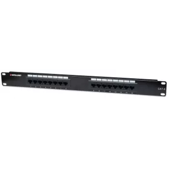 Patch panel Intellinet, Cat6, UTP, 16 portas, 1U, preto
