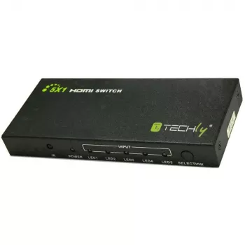 Switch HDMI Techly 5 IN 1 OUT com comando, 4Kx2K, 3D IDATA HDMI-4K51