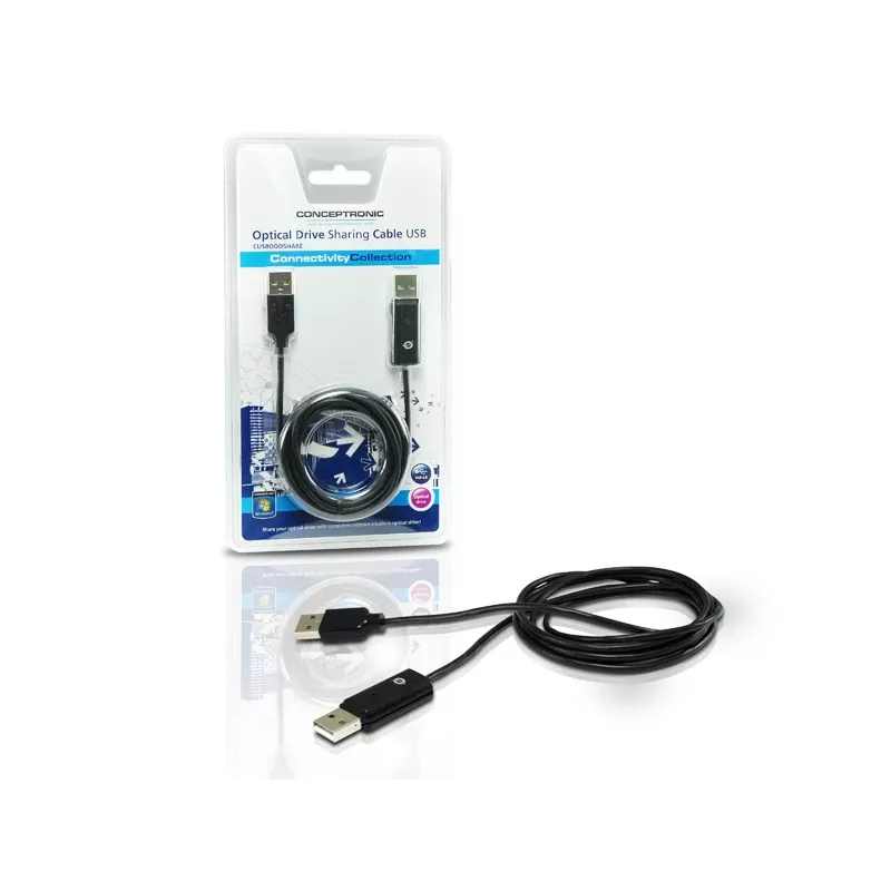 Cabo Conceptronic Optical Drive Sharing USB, 1,8 m, preto, USB A, USB A, macho/macho, 20 g