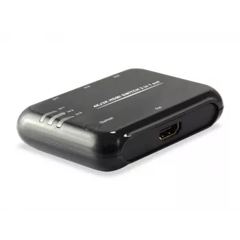 Switch HDMI Equip 1.4 3x1, HDMI, plástico, preto, IR, 7.1 canais, DTS-HD, Dolby TrueHD