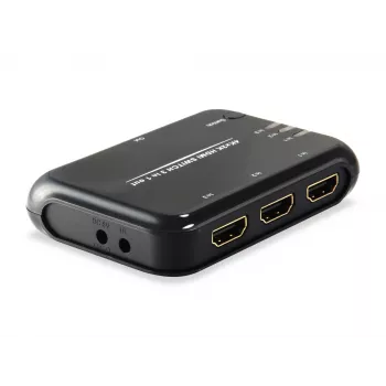 Switch HDMI Equip 1.4 3x1, HDMI, plástico, preto, IR, 7.1 canais, DTS-HD, Dolby TrueHD