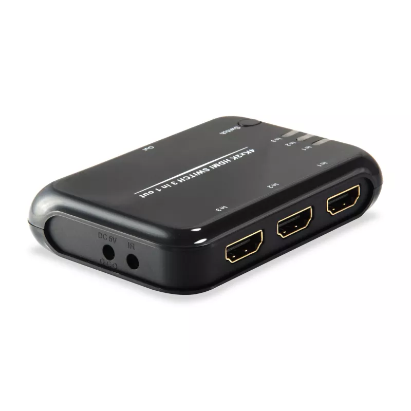 Switch HDMI Equip 1.4 3x1, HDMI, plástico, preto, IR, 7.1 canais, DTS-HD, Dolby TrueHD