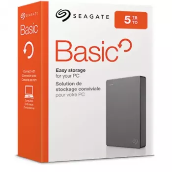 Seagate Basic disco externo 5 TB 2,5 polegadas 3.2 Gen 1 (3.1 Gen 1) prateado