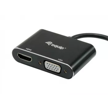 Adaptador Equip USB 3.0 para HDMI/VGA (HD15), 3.2 Gen 1 (3.1 Gen 1), USB Type-A, saída HDMI, 1920 x 1080 píxeis