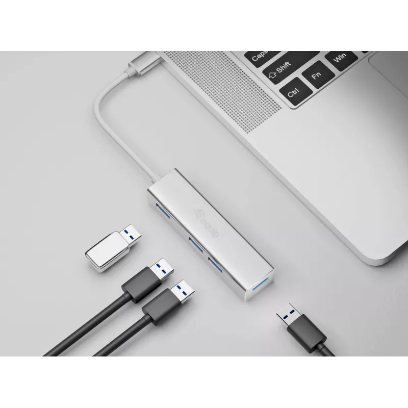 Equip 128958 hub USB-C para 4 portas USB 3.0, USB 3.2 Gen 1, USB Type-A, 5 Gbps
