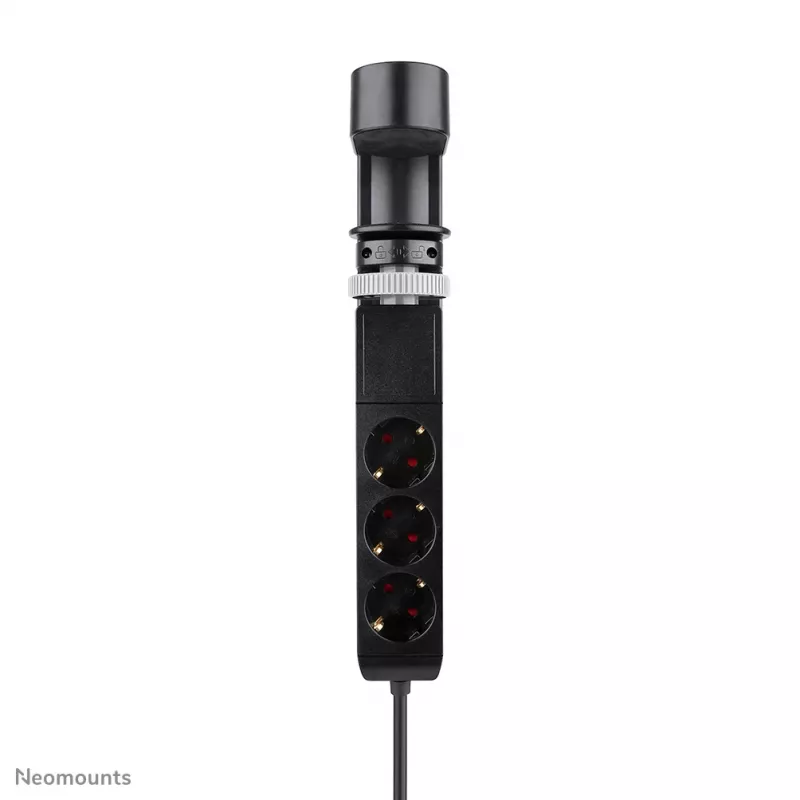 Neomounts DS22-840BL6 Tomada de secretária com grampo e ligações USB-C e USB-A – carregamento rápido