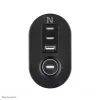 Neomounts DS22-840BL6 Tomada de secretária com grampo e ligações USB-C e USB-A – carregamento rápido