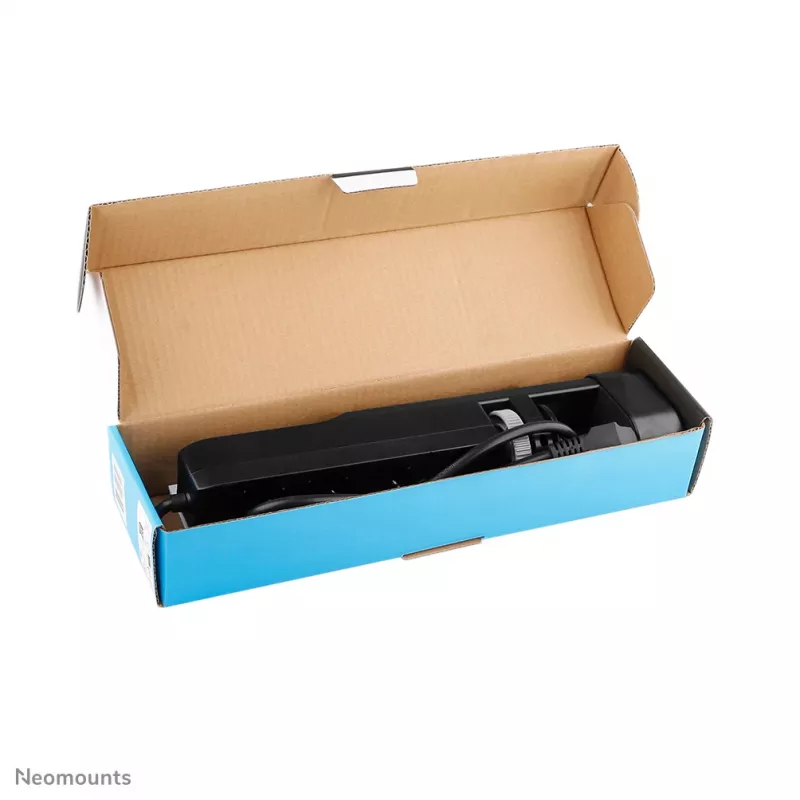 Neomounts DS22-840BL6 Tomada de secretária com grampo e ligações USB-C e USB-A – carregamento rápido