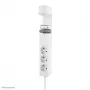 Neomounts DS22-840WH6 Tomada de secretária com grampo e ligações USB-C e USB-A – carregamento rápido
