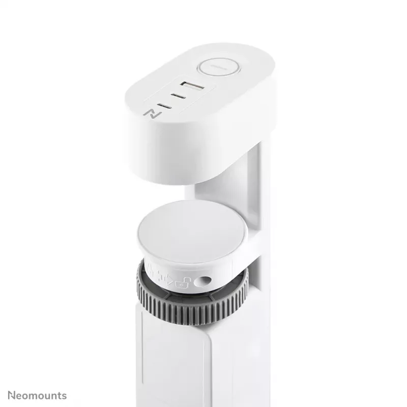 Neomounts DS22-840WH6 Tomada de secretária com grampo e ligações USB-C e USB-A – carregamento rápido