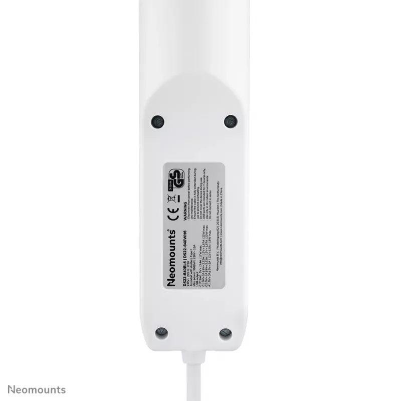 Neomounts DS22-840WH6 Tomada de secretária com grampo e ligações USB-C e USB-A – carregamento rápido