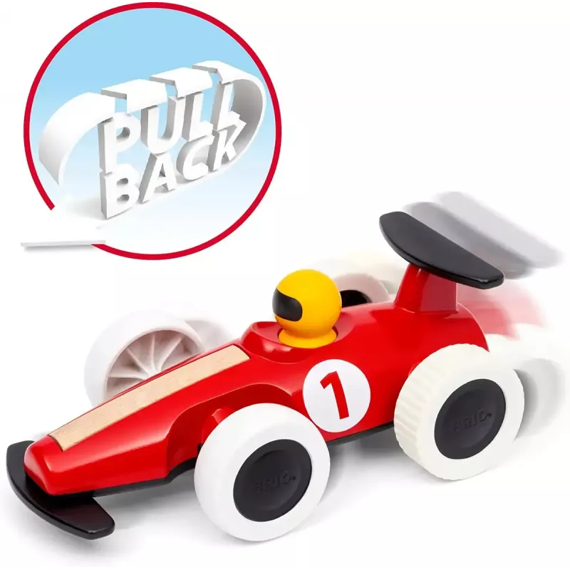 Carro de brinquedo Ravensburger BRIO Pull Back Motorized Big Race Car veículo de brinquedo